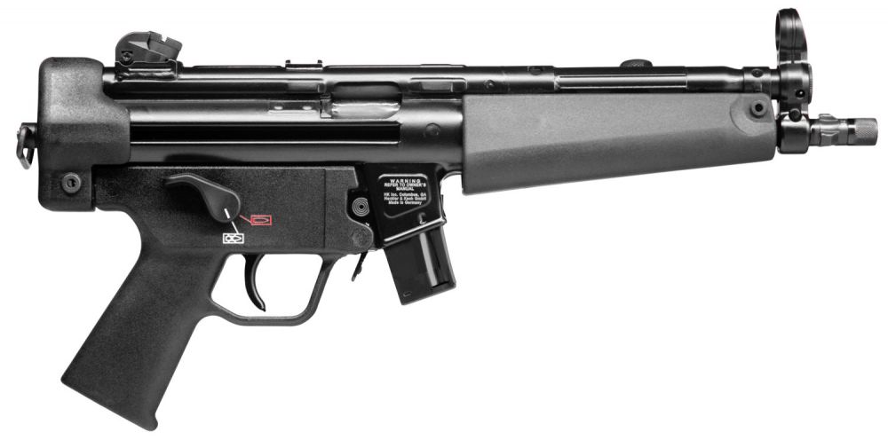 HK SP5 9mm Pistol, Civilian Sporting, Roller-Delayed Blowback, Tri-Lug Barrel