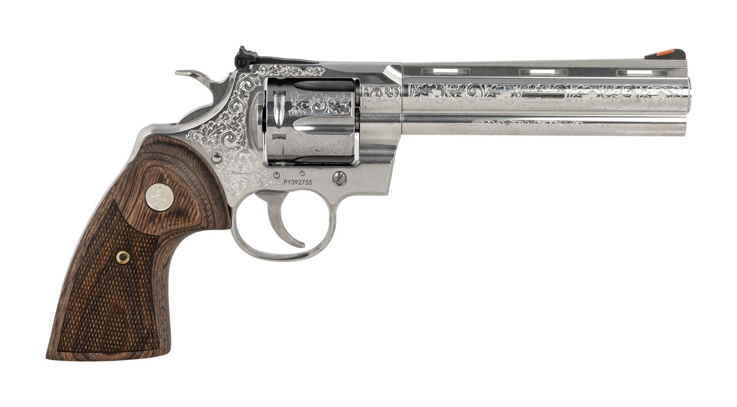 Colt Mfg Python Sports South Exclusive 357 Mag/38 Special 6 Round 6" Vent Rib Stainless Steel Barrel, Cylinder &