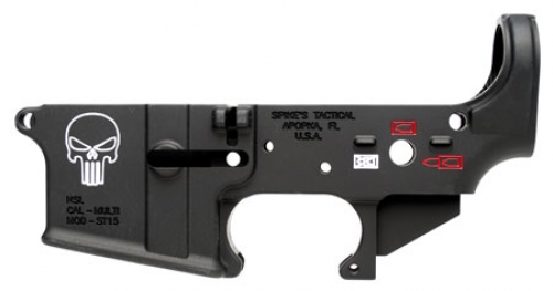Spike's Tactical STLS015CFA Punisher Forged Stripped Lower Receiver 5.56 NATO Black AR-15 Lower Receiver
