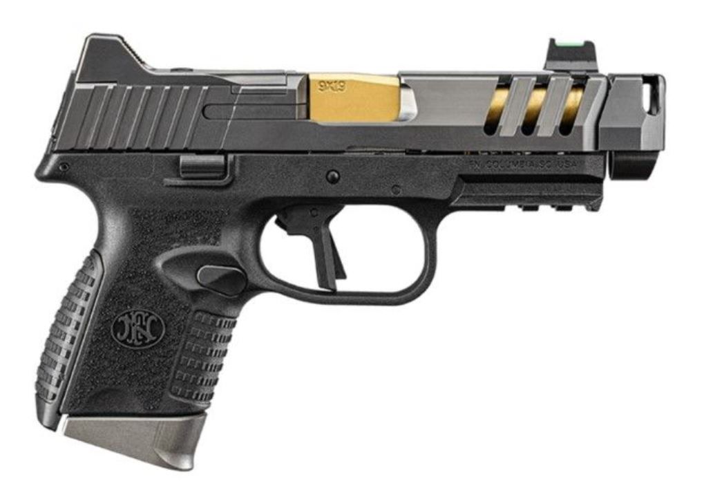 FN 509 CC Edge Optics Ready 9mm Graphite PVD, Type III Anodizing, Gold Pistol