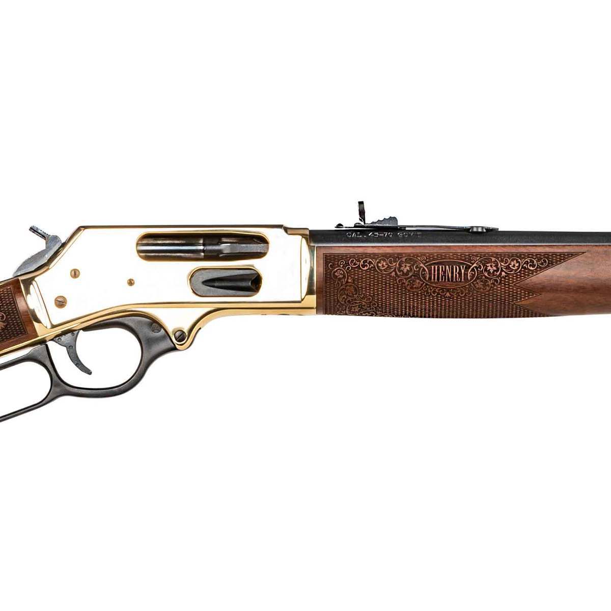 henry side gate bluedpolished brass lever action rifle 45 70 government 1638593 4